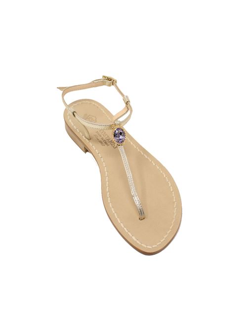 Capri sandals with gold Swarovski Da Costanzo | BIGSTONEJEWELOROLILLA